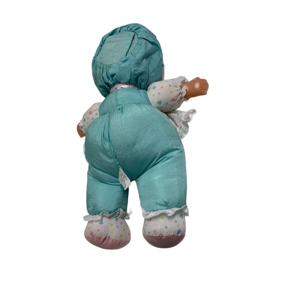 EuGene Doll Plush Baby Nylon Vintage Stuffed Toy Green Hearts Stars Talking Ligh - Picture 2 of 6